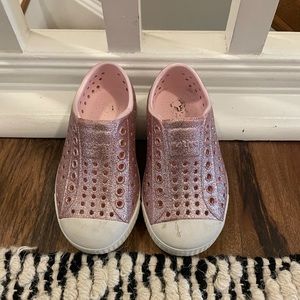 Marine pink glitter toddler girl shoes